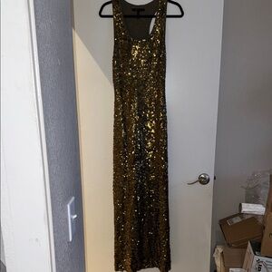 Gold Sequin Maxi Dress